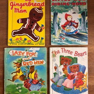 Cuentos infantiles antiguos para manualidades: de los años 50 a los 70. Tapas coloridas, cuentos pintorescos. Perfectos para diarios basura y manualidades.