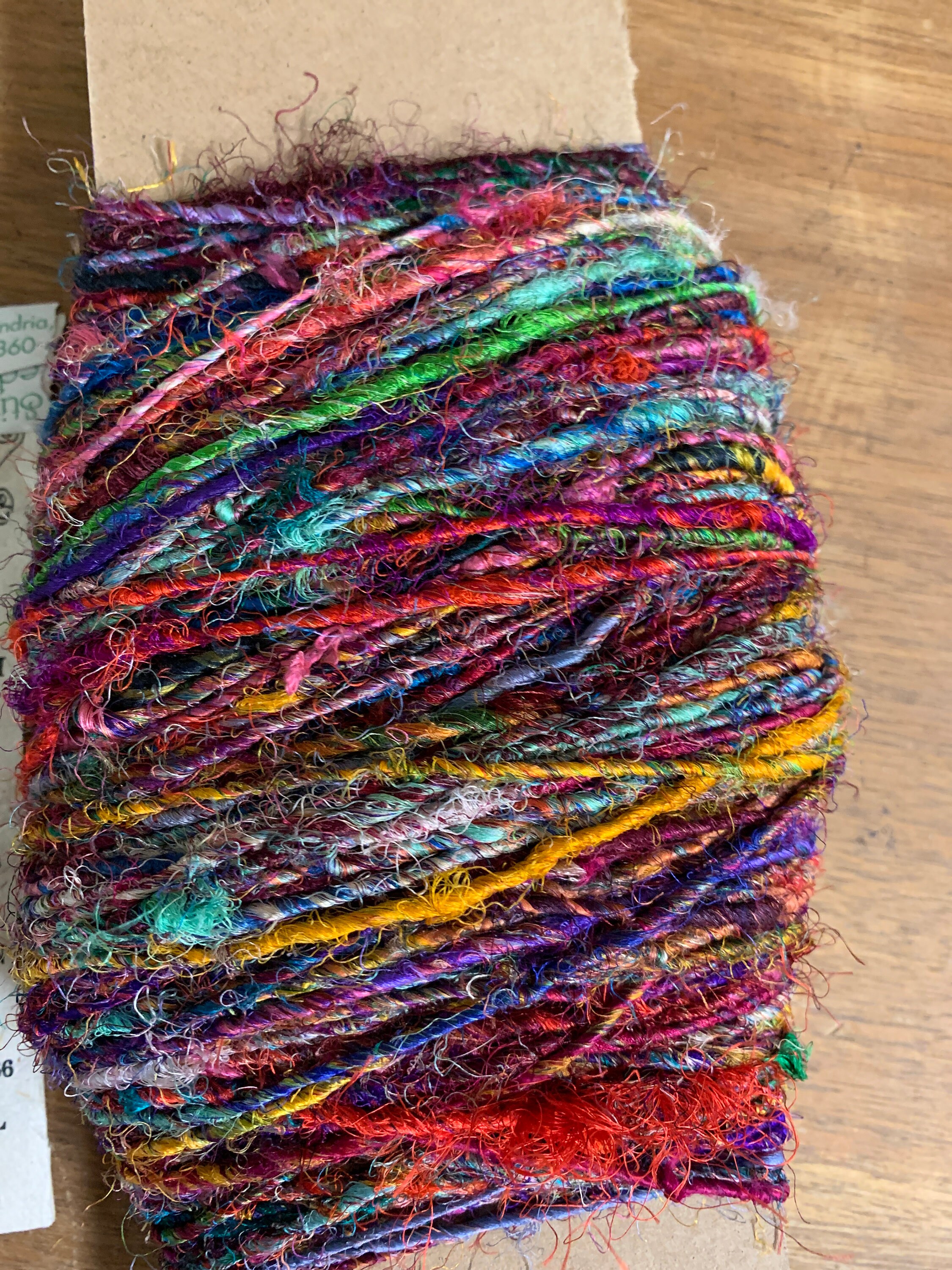 Silk Fiber Yarn Jewel Tones 2 yard Lengths Etsy