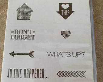 BlowOut Sale Stampin Up  Red Rubber Cling Stamps Just Saying