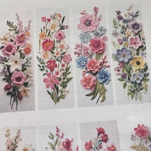 3-D Floral Strips  Craft and Quilt Cotton Fabric Blocks by ReJoyce Studio AZ   #85