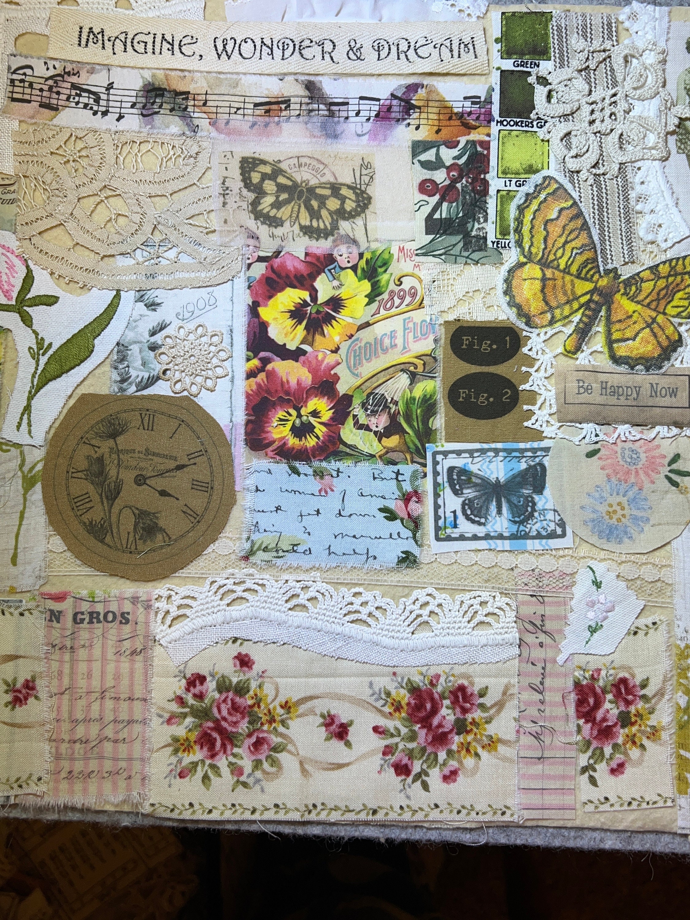 Visible Mending Slow Stitch Kit Collage Mindful Stitching Textiles  Journaling Embellishments Stitching Kit 40 