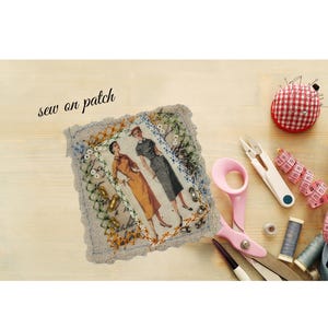 Upcycled Quilt & Embroidery Snippet| Shabby Chic Textile Patch | Junk journal Fabric Supply | Slow Stitch Crafting Piece