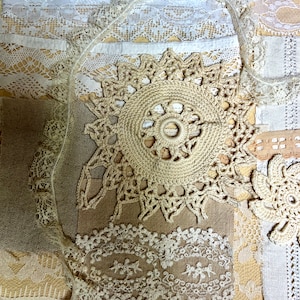 Primitive Slow Stitch kit * Collage * mindful stitching * Textiles * Journaling * Embellishments * Stitching kit * textile pack #6