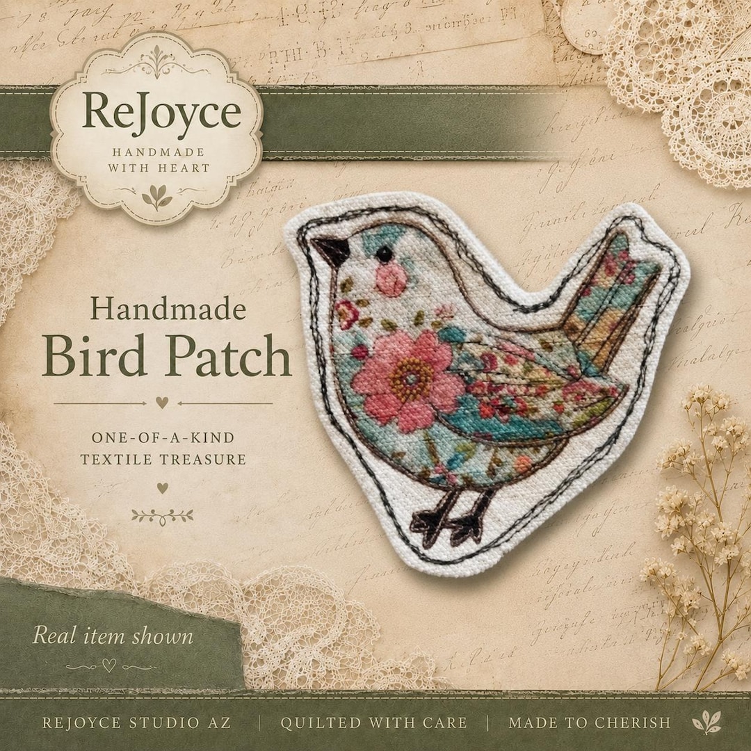 Bird Faux Embroidery Iron-on Fabric Patch | Garden Life | Fabric ...