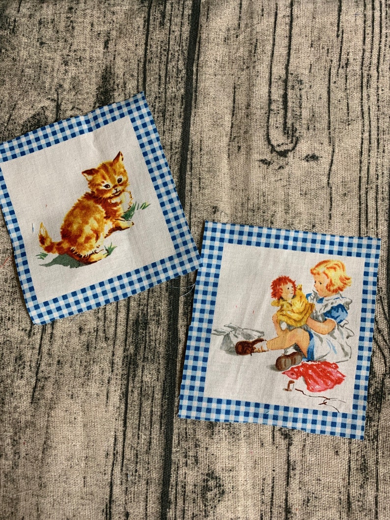 Buttons Collage Sheets #4 Trims Ephemera PlayTime Junk Journal Kit 50 pieces Fabric