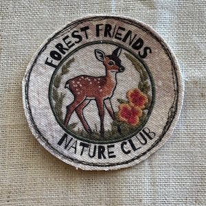 Deer Fawn Woodland Patch | Iron-On Fabric Applique for Mending