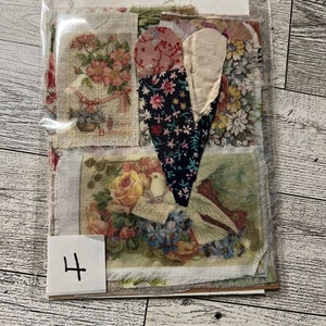 Slow Stitch Textile Sample Kit,  Fabric bits, and Printed images #4