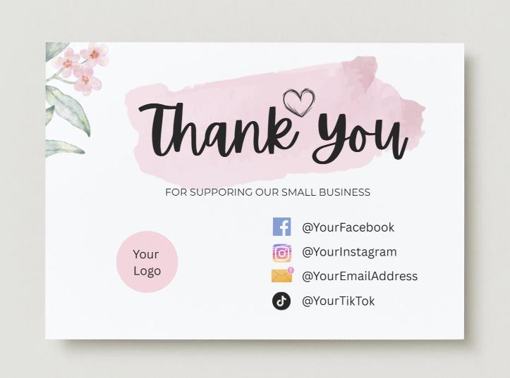 Small Business Thank You Card Template With QR Code (canva Editable) - Etsy
