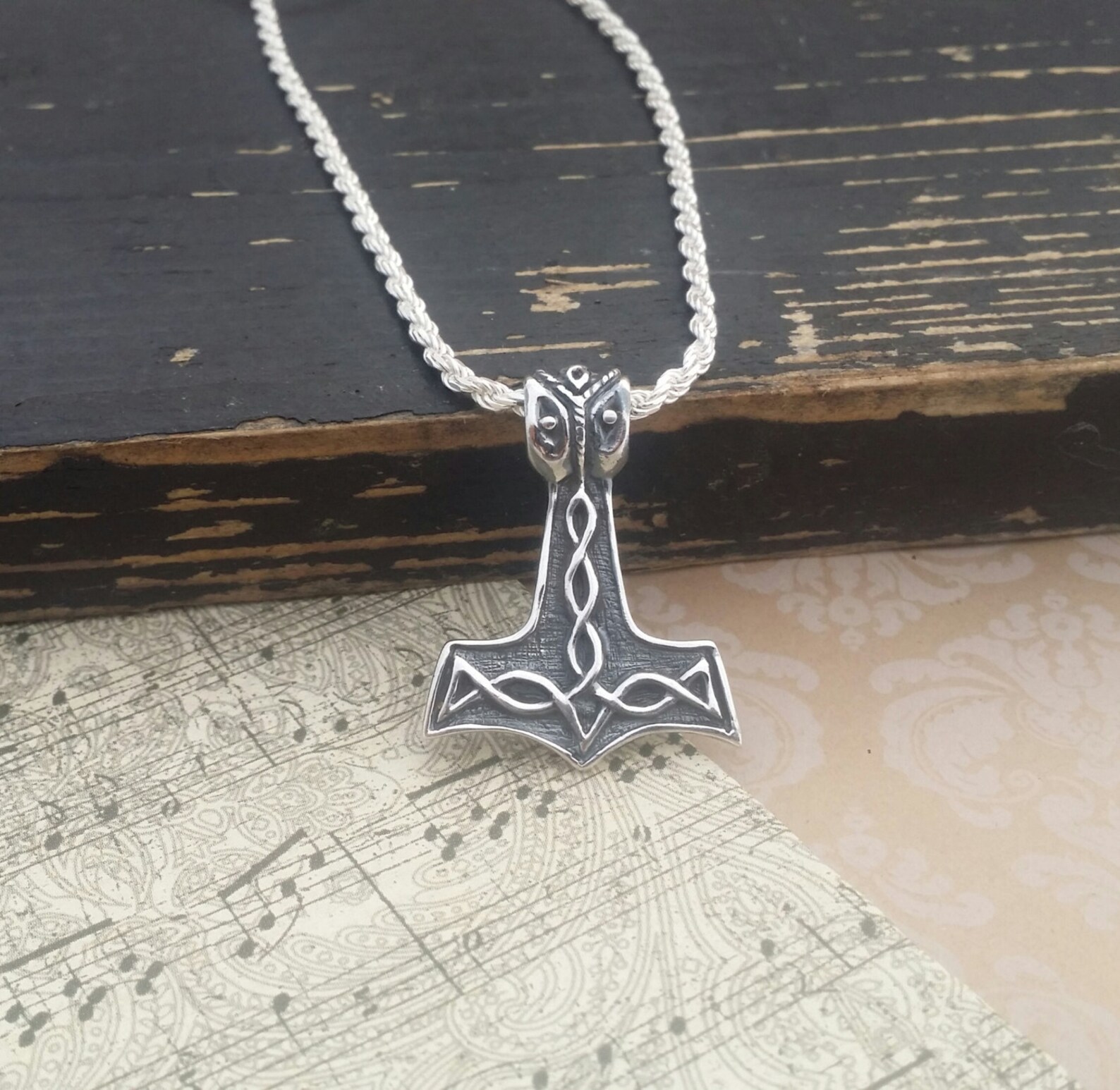 Sterling Silver Pendant Thor's Hammer Etsy New Zealand
