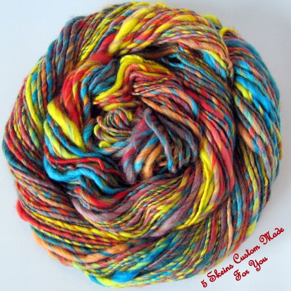 Items similar to 5 Skeins Handspun Yarn Wholesale Bulk Single Spun