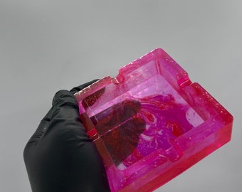 Neon Pink Square Ashtray