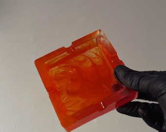Orange Square Ashtray