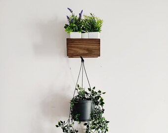 Mensola per piante da parete in legno, pianta sospesa, mensola galleggiante, decorazione da parete