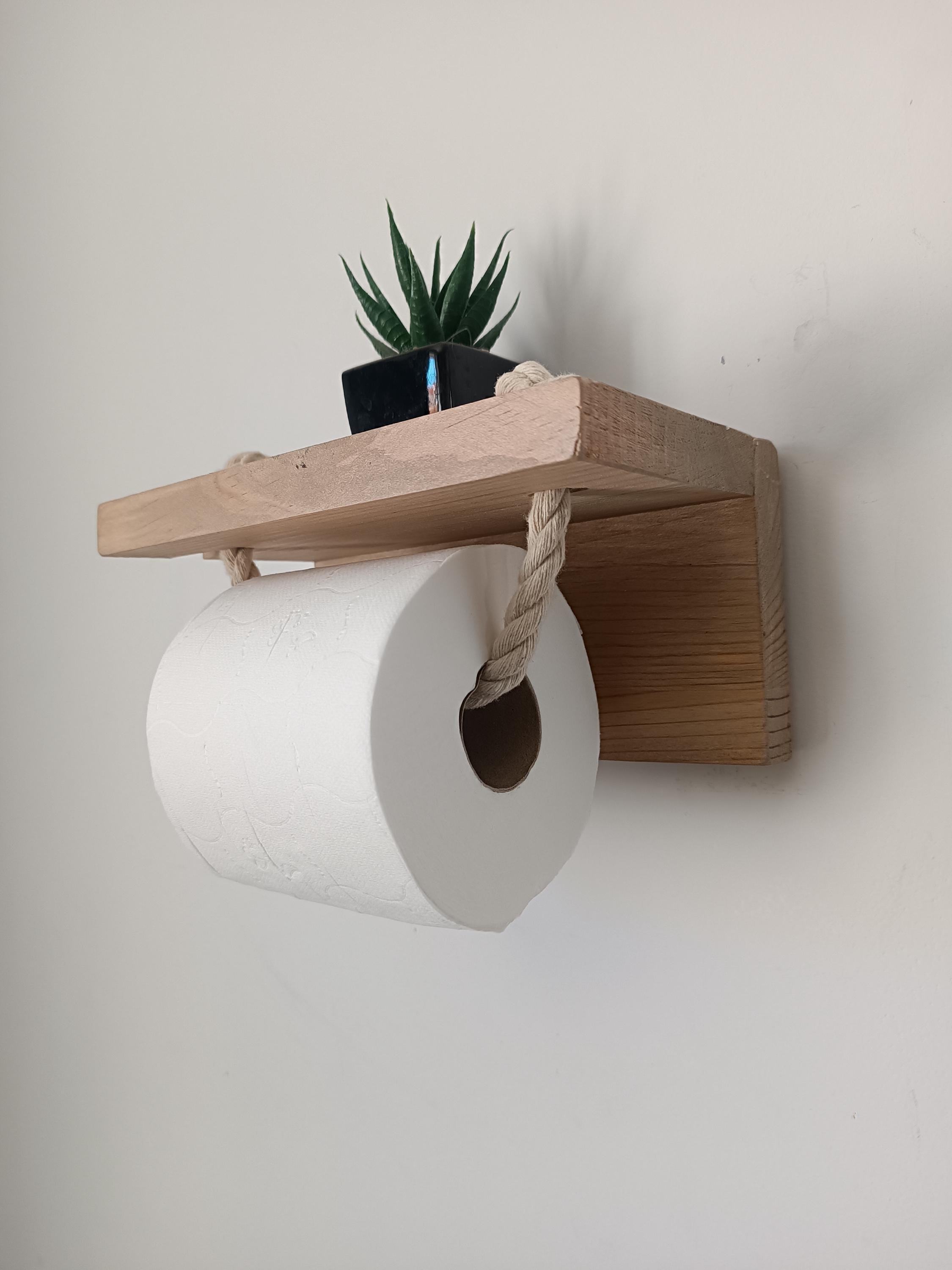Porte-papier WC En Bois Massif Et Métal – Décoration Salle De Bain Traditionnelle