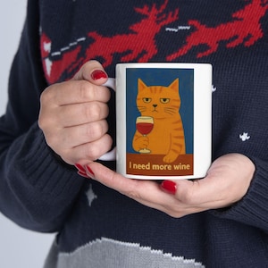 Quirky Cat Ceramic Mug, Funny Coffee Cup, Cat Lover Gift, Unique Kitchen Decor, Cat-Themed Drinkware