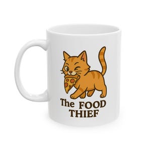 Whimsical Cat Ceramic Mug - Perfect Gift for Cat Lovers, Coffee Lovers, Birthday, Housewarming, Funny Cat Mug, Cute Animal Mug