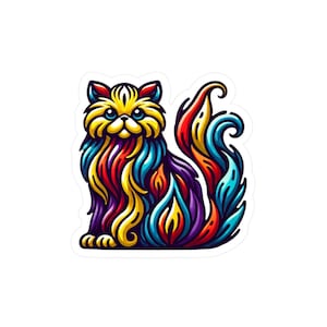 Playful Persian Vinyl Decals - Cute Feline Poses -   - Mobile-Friendly