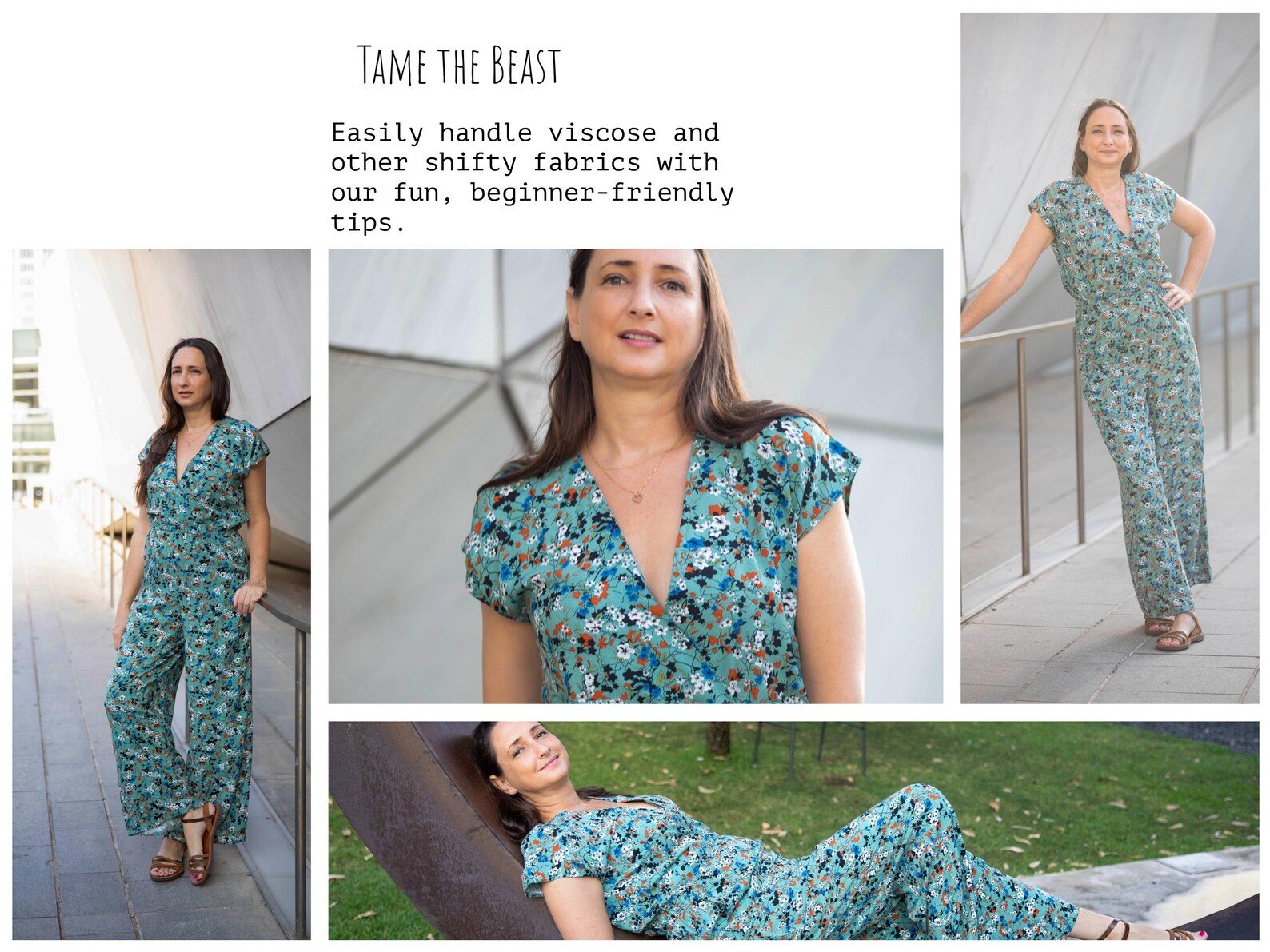 Oola Jumpsuit and Dress PDF Sewing Pattern | Wrap Style | Wide Leg | V ...