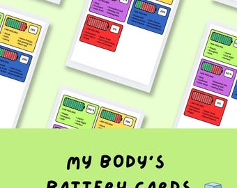 My Body's Battery Cards - CANVA Template