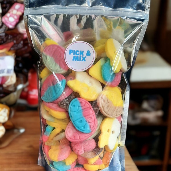 Schwedische Bubs Candy Custom | Kostenloser schneller Versand | Pick n Mix | Tasche Vegan | Halal-Süßigkeiten | Vegetarische Süßigkeiten | BonBon | Party-Süßigkeiten-Gelee-Geschenk