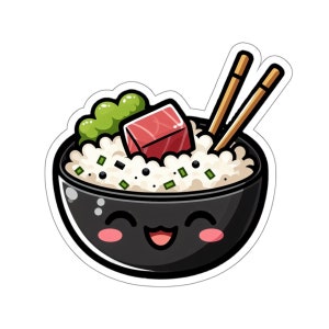Poke Bowl Sticker - Cute & Cheerful