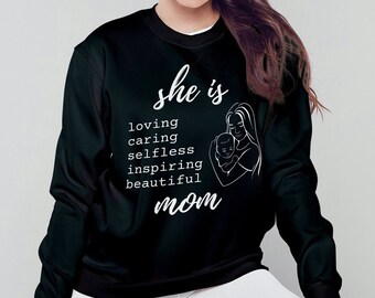 Personalized  Crewneck Sweatshirt for mom Mothers day Cool gift for mom