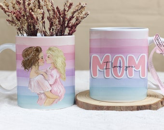 I LOVE YOU Mom Mug Perfect Mothers Day Gift Unique Ceramic Coffee Cup Mothers day gift for mom, Cute gift for mum Best mom mug