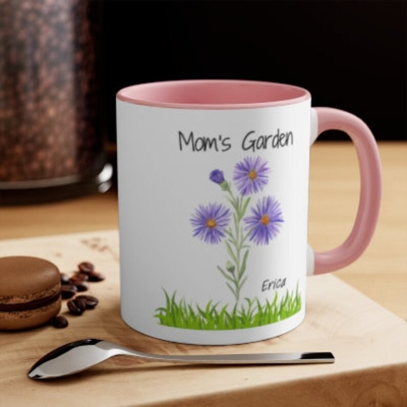 Personalized Birth Flower Mug Giftful birth flower Birth flowers gift for mom Custom Garden Coffee Cup with Name Unique Mom Coffee Mug zdjęcie 8
