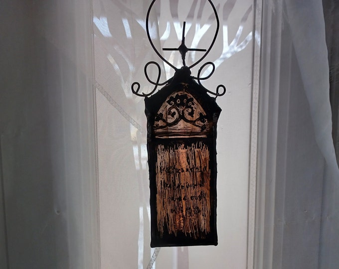 Gothic Suncatcher for Windows Stained Glass Graveyard Etsy