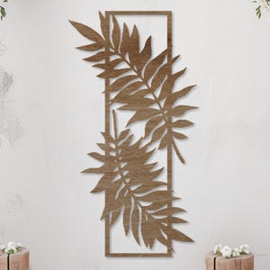 Wooden Leaf Wall Art • Custom Wood Floral Panel • Plywood Sculpture for Indoor & Outdoor Decor • Decorative Nature Inspired Hanging Sign