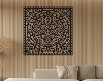 Mandala Wooden Wall Art • Flower Of Life Wood Sign • Handmade Plywood Sculpture • Indoor Outdoor Wall Decor • Decorative Geometry Wall Panel