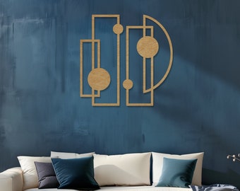 Modern Luxury Wood Sign • Mid Century Wooden Wall Art • Abstract Plywood Wall Hanging • Indoor Outdoor Use Wall Decor • Geometric Sculpture