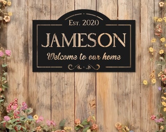 Personalized Family Name Sign • Wooden Wall Art For House • Modern Wall Hanging • Indoor & Outdoor Use Wall Decor • Custom Text Home Sign