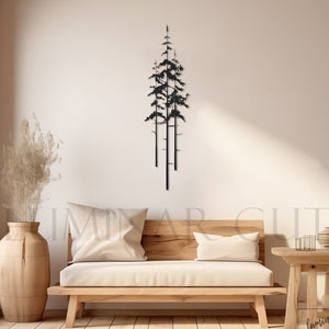 Insegna decorativa per alberi ad alto fusto • Decorazione da parete in legno personalizzata • Scultura da appendere a parete • Decorazione da parete per uso interno ed esterno • Foresta naturale minimalista