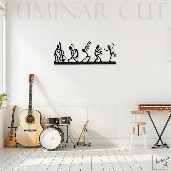 Personalized Metal Music Sign - Custom Guitar Wall Art, Vintage Band Room Decor, Outdoor Durable Name Plate Gift For Guitarists - View #2