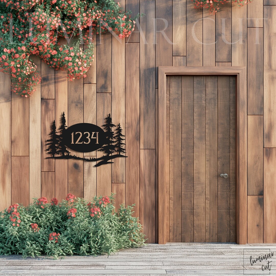 Tree Address Personalized Forest Address Plaque • Custom Trees Wooden Front Door ...