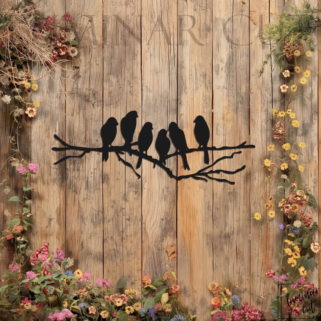 Birds on Branch Sign • Custom Wooden Wall Art • Bird Sculpture Wall ...