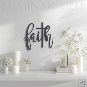 Benutzerdefinierte Glaube Kreuz Holzschild • Religiöse Zitate Holzwandkunst • Sperrholz Wandbehang • Innen- und Außenwanddekoration • Christliche Geschenkideen