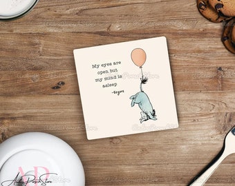 Posavasos retro Eeyore, posavasos de bebidas de cerámica divertida, regalo de inauguración de la casa, regalo de decoración del hogar, regalo para ella, posavasos de taza de café