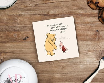 Sottobicchiere per bevande Winnie The Pooh Maialino, Sottobicchiere per bevande in ceramica, Regalo di inaugurazione della casa, Regalo per la decorazione della casa, Regalo per lei, Sottobicchiere per tazza di caffè