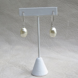 Large Pearl Drop Earrings, Baroque Pearl Earrings, Sterling Silver Pearl Earrings, Teardrop Pearl Dangle, Bridesmaid Gift, Wedding Earrings