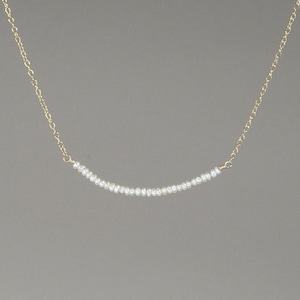 Birthday Gift for Her. Small Freshwater Pearl Necklace, Tiny Seed Pearl Bar, Gold Pearl Choker, Dainty Pearl Necklace, Real Pearls Choker