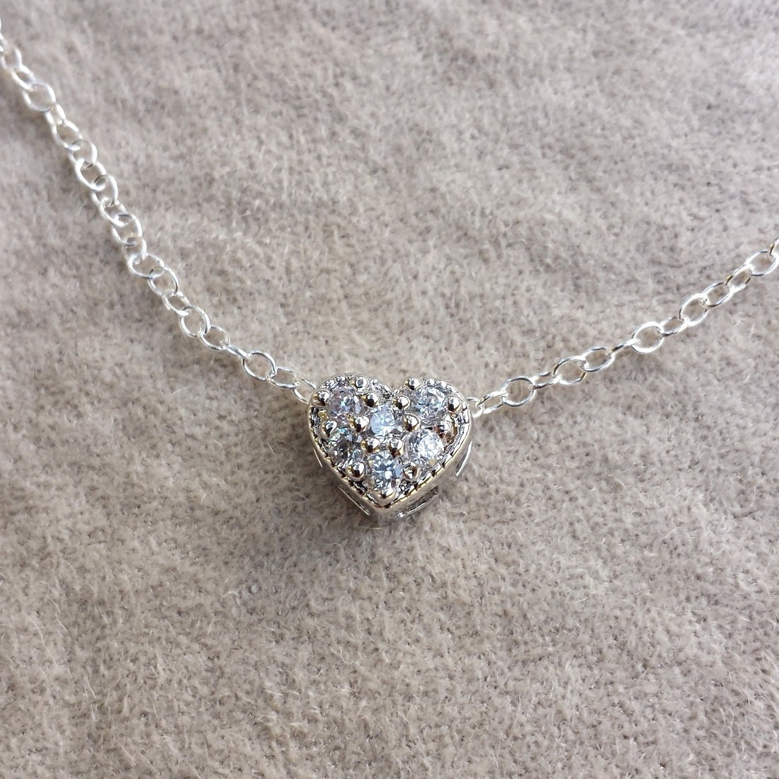 Small diamond heart pendant clearance