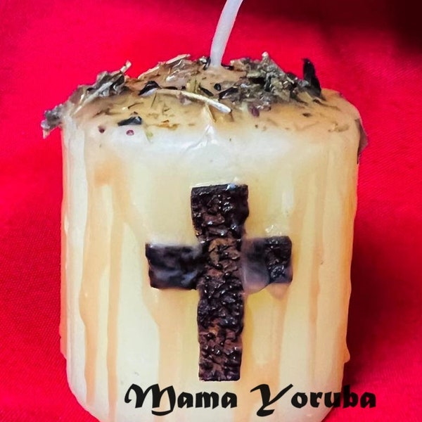 Ritualized and Blessed Candle "Padre Pio" (protection against illness and for health requests) handmade