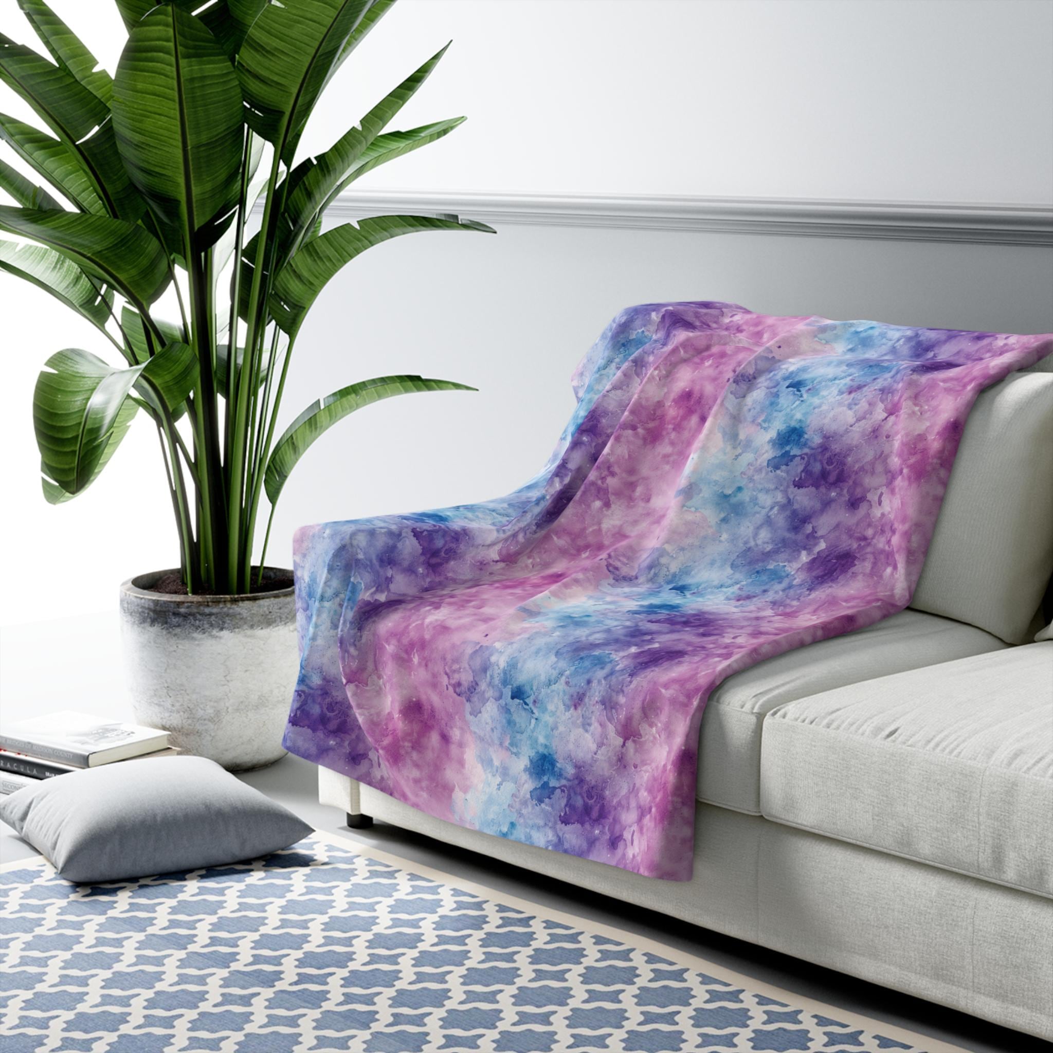Fleece Tie Blanket Purple - Etsy display picture 1