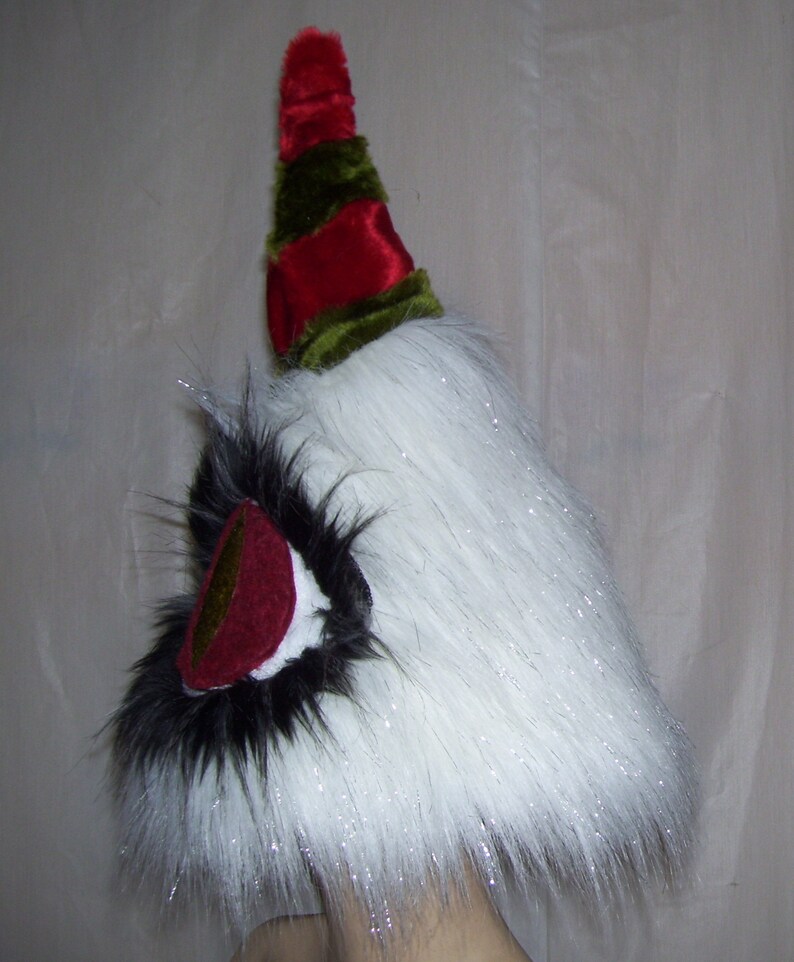 Modern Christmas Tree Topper Tinsel Hat Fur Eye Horn Furry Etsy