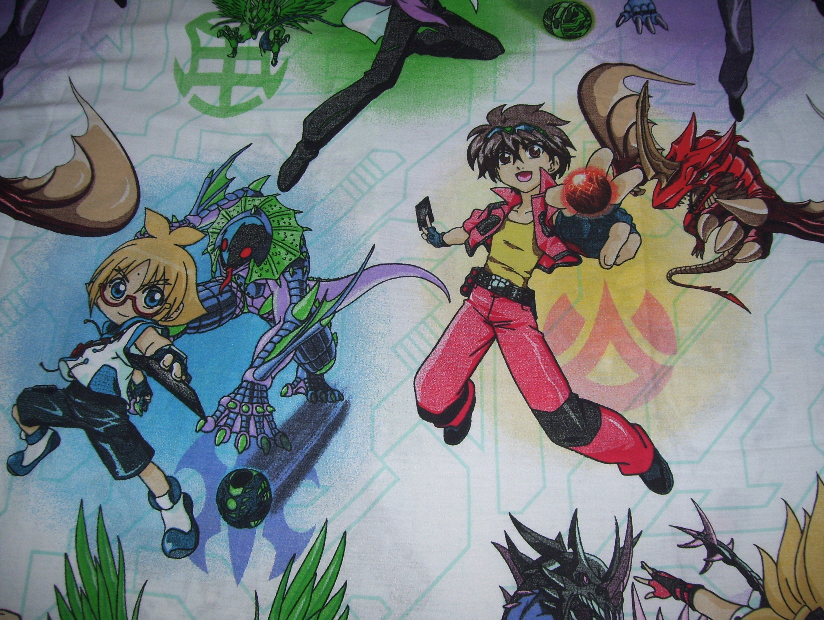 Bakugan Battle Brawlers Character Twin Bed Sheet Anime Cotton Blend RARE!