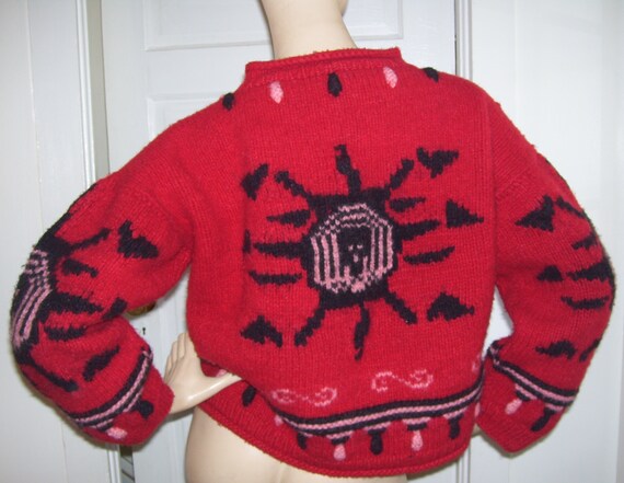 Crop Skull Sweater Vintage Cropped Thick 100% Woo… - image 2