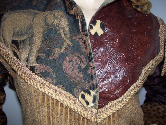 RARE J Wilde Brocade Jacket Fur Bohemian Boho Hip… - image 2