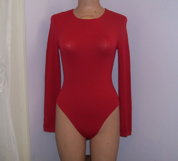 Wolford Bodysuit Vintage Christmas Wolford Austria Red Velvet De Luxe Long  Sleeve Body Suit Leotard Ballet Dance Snap Crotch Adult L NWOT 